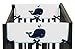 Blue Whale Collection Teething Protector Cover Wrap Baby Crib Side Rail Guards - Set of 2