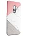 Jwest Galaxy S9 Case, Marble Design Pink Geometric Anti-Scratch &Fingerprint Shock Proof Thin Non Slip Matte Back Grip Slim Fit Shell Hard Protective Cover for S9