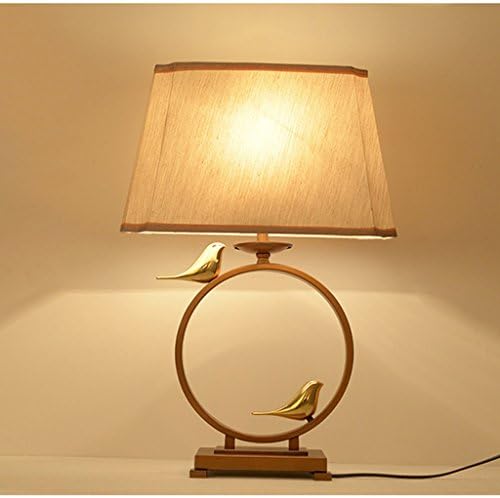 Guo Table lamp- New Chinese Style Table Lamp Bedroom Bedside Lamp Retro Decoration Simple Iron Lamps and Lanterns Cloth E27 Light Mouth Bedside Light Fixture