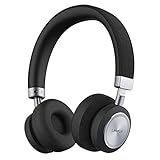 Linner NC80 Active Noise Cancelling Headphones, Bluetooth Headphones with Microphone Hi-res Audio Wireless Headphones On Ear Touch Controls with 34H Playtime for Travel Work Gaming- Black