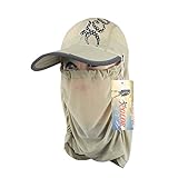 ICOLOR Unisex Sun Caps Flap Hats 360° Solar Protection UPF 50+ With Removable Neck&Face Flap Cover