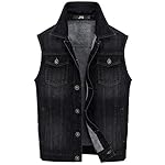 Men’s Big & Tall Denim Vest Unlined Motorcycle Jean Jacket www.denim.fit