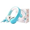 Volume-Limited-LINKWIN-Kids-Safety-Foldable-Stereo-Headphones35mm-Jack-Wired-Cord-Earbuds-Volume-Controlled-at-85dB-OnOver-Ear-Children-Toddler-Headset-for-iPad-Kindle-Airplane-School-Blue Kids Headphones, KPTEC Children Headphone for Boys, Over Ear,Wired Headset Volume Limited Child Earphones Foldable…