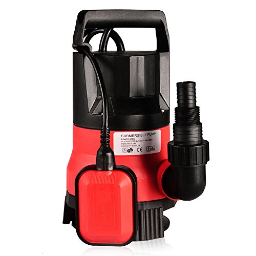 Homdox 1/2 HP Submersible Sump Pump 400W Dirty Clean Water Pump 2115GPH w/ 15ft Cable and Float Switch Red
