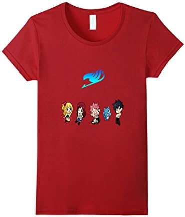 Women's Chibi Fairy Tail T Shirt Medium Cranberry