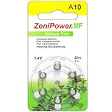 60 ZeniPower Mercury Free Hearing Aid Batteries Size: 10 + Battery Holder Keychain Kit