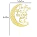 Auteby Love You To The Moon and Back Cake Topper - Gold Glitter Cake Decoration for Wedding Party