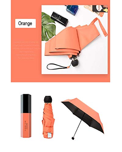 Boddenly Lipstick Mini Umbrella, Umbrella Windproof, Umbrellas for Women with UV Protection, Anti-UV Folding Umbrella for Car Rain Outdoor Use