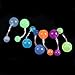 Broadfashion 7pcs Glow in The Dark Belly Button Navel Bar Rings Body Piercing Jewelry (Random Colors)