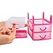 Haoun 3-Tier Desktop Organizer Drawer Units Storage Box A4 Paper File Cabinet (Pink-Small)