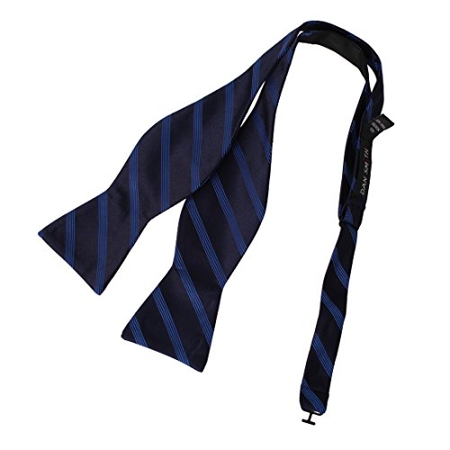 DBA7A02F Navy Stripes Bow Tie Microfiber Elegant For Business Hand-model Bow Tie By Dan Smith