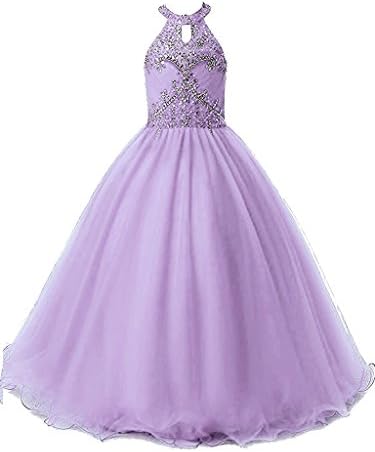 WZY Girls Long Ruffled Ball Gowns Beading Girls Pageant Dresses …