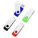 USB Flash Drive 64GB 4 Pack USB 3.0 Thumb Drive, JUANWE Jump Drive Storage Memory Stick Swivel Design (Blue,Green,Red,Black)