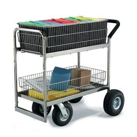 Charnstrom Medium Wire Basket Mail Cart with Caster Options (M262)