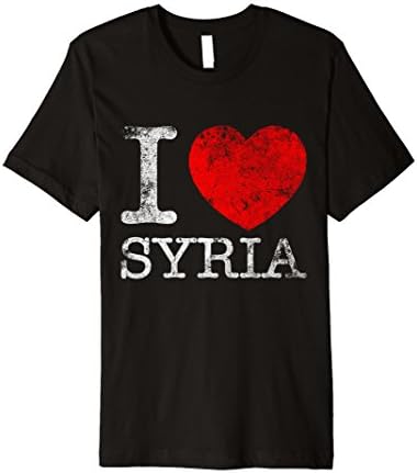Mens I Love SYRIA T-Shirt Heart Funny Tee Small Black