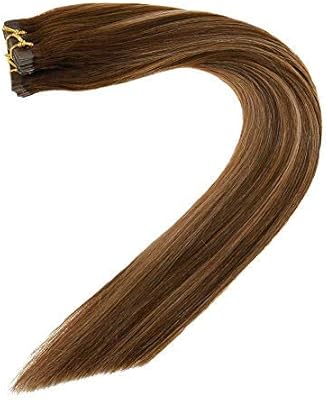 Laavoo 20 Inch Tape In Hair Extensions Human Hair Colored Dark