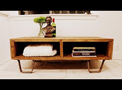 Reclaimed Wood Box Coffee Table or Media Console on Iron Legs - "The Tyler"