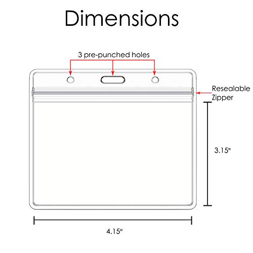 EcoEarth 3"x4" Badge Holder (Premium Tier Sealable 3x4" 200-Pack), ID Holder, ID Card Holder Bulk, Name Badge Holder, Name Tag Holder, Plastic Badge Holder, Clear Card ID Badge Protector Holder