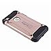 iPhone SE [Shock Absorption] Case, Lordther [TurtleRock Series] [Military Grade] Drop Test Synthetic Rubber Armor with [Anti-fingerprint Series] [Tempered Glass Film] for iPhone SE/5S/5 (Rose Gold)