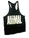 Efashionmx Mens Animal Letter Print Stringer Bodybuilding Gym Tank Tops (Large, Black)