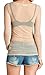 Imagenation Long Sleeve Mesh Sheer See Through Round Scoop Neck Top, Medium, Taupe