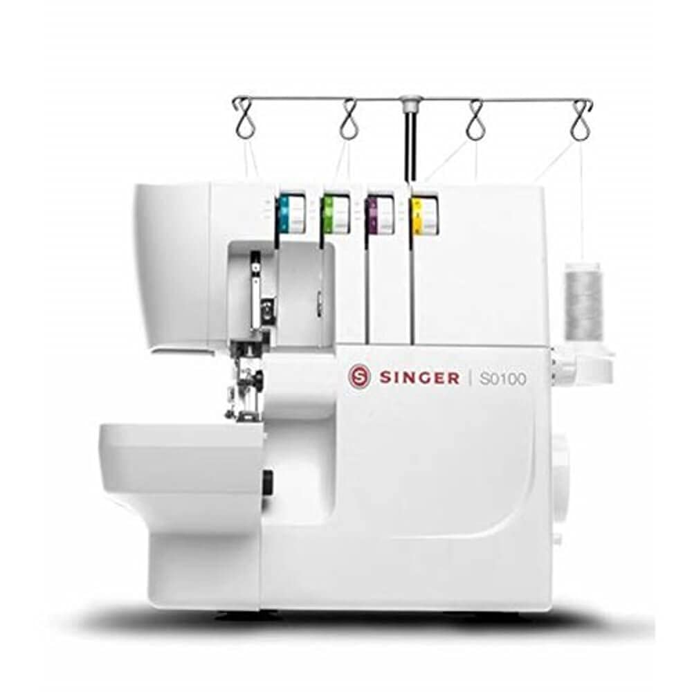 SINGER S0100 Metal Frame Serger with Accessory Kit | Overlock Machine with 6 Built-in Stitches, 2-3-4 Thread Capability, Adjustable Tension & Stitch Length, 1300 Stiches per Minute & Differential Feed