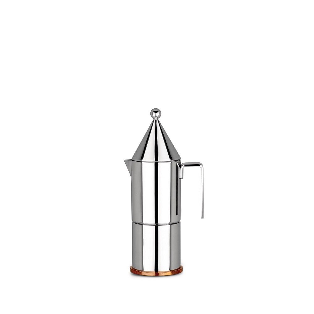 Officina Alessi La Conica 3 Cup Espresso Coffee Maker, Silver