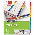 Wilson Jones : MultiDex Index Assorted Color Eight-Tab, 1-8, Letter, Eight per Set -:- Sold as 2 Packs of - 8 - / - Total of 16 Each
