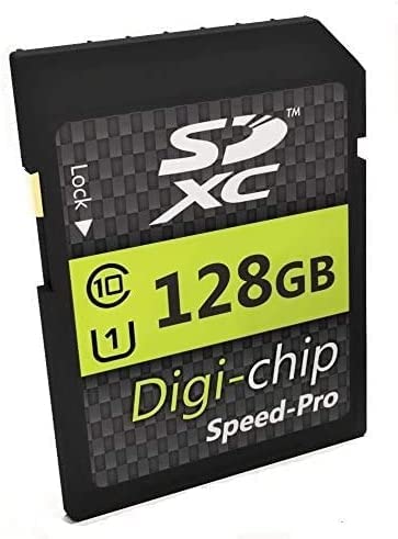 Digi-Chip Digi Chip 128GB SDXC Class 10 Memory Card For Canon EOS 250D, Canon EOS 5D Mark IV, Canon EOS 6D Mark II, Canon EOS 850D