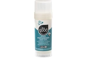 ALL GOOD MAKES EVERYTHING BETTER All Good Sunscreen - Sports Mineral for Face, Nose, Ears- Butter Stick SPF 50 - Coral Reef Friendly, Water Resistant, Zinc Oxide, Coconut Oil, Beeswax, Vitamin E (2.75 oz)