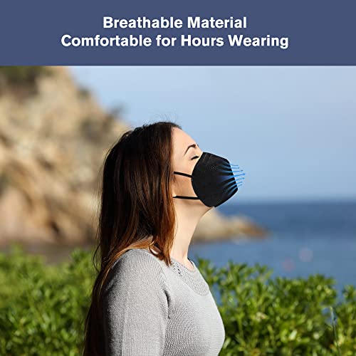 Funight KN95 Face Masks Black Mask 25 Pack, 5 Layers kn95 Offer 95