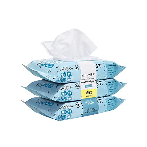 The Honest Company Sanitizing Alcohol Wipes, Unscented, 50 Count (Pack