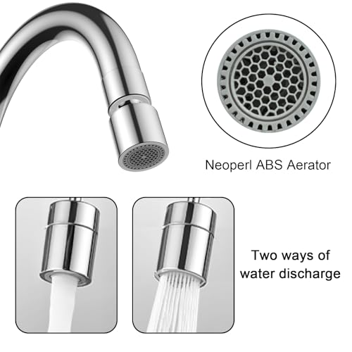 FALSKT Kitchen Tap 360° Swivel 2 Water Flow Modes Kitchen Tap Cold and Hot Water Mixer Tap Kitchen Sink with Swivel for Kitchen