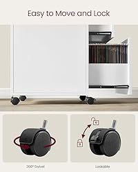 VASAGLE File Cabinet, Mobile Filing Cabinet with