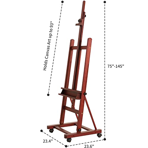 MEEDEN Extra Large Studio HFrame Easel 75" to 146", Holds Canvas up to