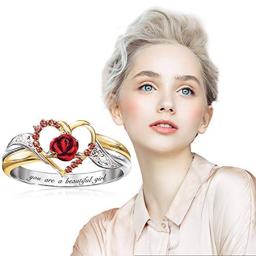 Muttertagsring Einzigartiger kleiner Tier Diamantbeschriftung weiblicher Ringschmuck Hochzeit Verlobungsfeier Schmuck(B-Mehrfarbig,8)