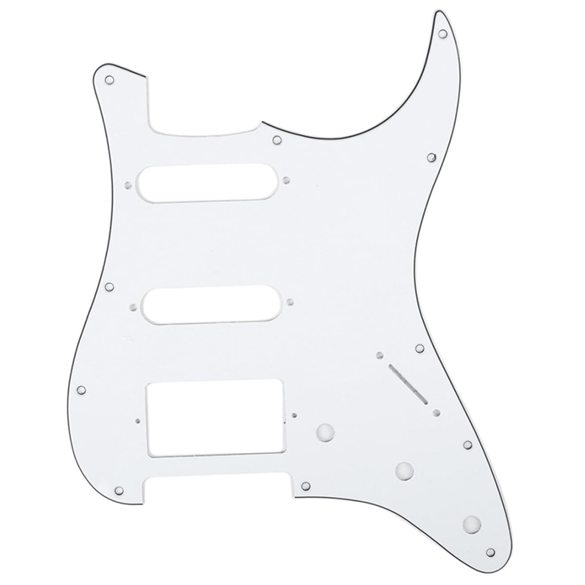 Musiclily HSS 11 Hole Guitar Strat Pickguard for Fender USA/Mexican Made Standard Stratocaster Modern Style,3Ply White — image 1