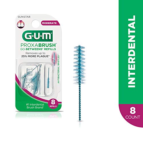 GUM Proxabrush GoBetweens Interdental Brush Refills, Moderate, Plaque