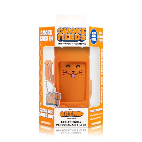 Smoke Fiends Portable & Eco-Friendly Personal Air Filter | Discreet HEPA & Carbon Filtration | Biodegradable & Up to 300+ Uses | Keychain Design for On-the-Go Freshness (Catnip) at Amazon