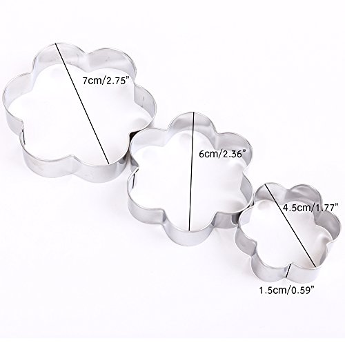 Cookie Cutter Panniuzhe 12PCS Stainless Steel Christmas Cookie Cutters, Star Hearts Round Flower Shape Moulds, Cake Pastry Icing Biscuit Cutters