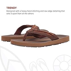 Flojos Men's Trio Flip-Flop, Brown, 8