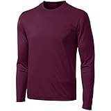 DRI-Equip Long Sleeve Moisture Wicking Athletic Shirt-Medium-Maroon