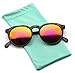 WearMe Pro - Retro Round Flat Top Frame Mirrored Fashion Sunglasses
