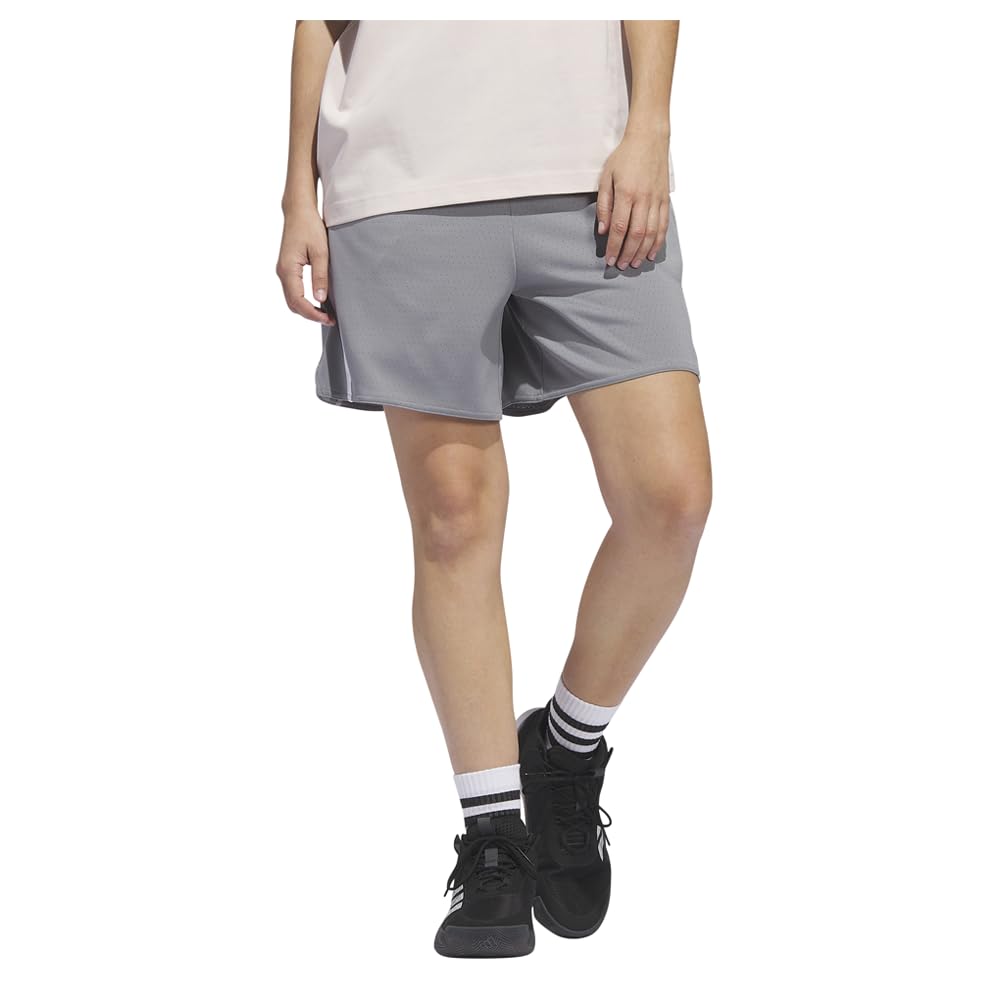 adidas Women’s Select Basketball Shorts, Grey/White