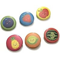 12 pcs set tutti fruity theme pineapple lime lemon watermelon apple strawberry blueberry pinback DIAMETER 1.5" or 2.25" buttons for birthday party favors collectible flair pin