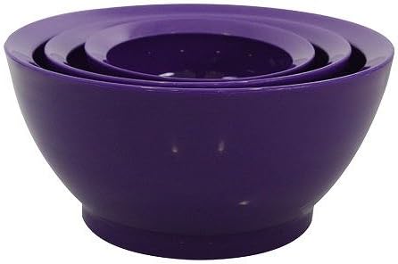 CaliBowl Ultimate Mixing Bowls with Non-Slip Base 3-piece Bowl Set- Purple