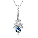 SUE'S SECRET 925 Sterling Silver Swarovski Crystal Paris Eiffel Tower Pendant Necklace