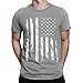 SpiritForged Apparel Distressed White USA Flag Men's T-Shirt, Light Gray Large