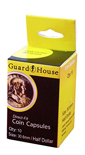 Guardhouse Box of 10 Direct Fit 30.6mm Coin Holders Half Dollars