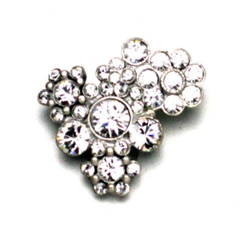 PILGRIM 342-005 Brosche, versilbert, kristall